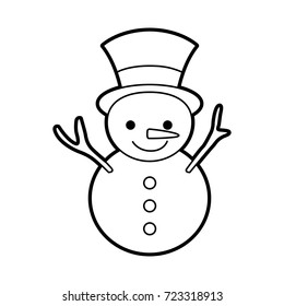 christmas snowman cartoon smile character winter