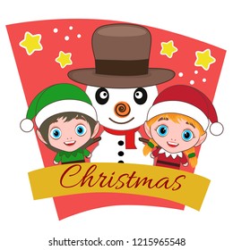 christmas with snowman characters