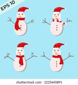 Christmas Snowman Collection. vector eps 10. easy to edit
