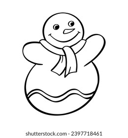 Doodle de muñecos de nieve de Navidad. Ilustración vectorial en fondo blanco