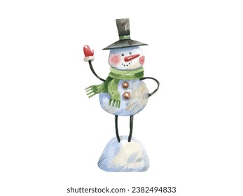 Christmas snowman element vector illustration