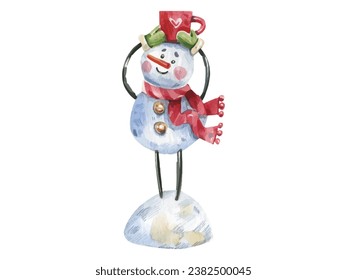 Christmas snowman element vector illustration