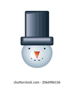 icono del vector facial de christmas de nieve