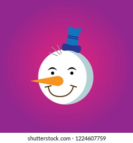 christmas snowman face vector illustration