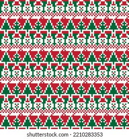 Christmas Snowman fair isle pattern design for fashion textiles, knitwear and graphics