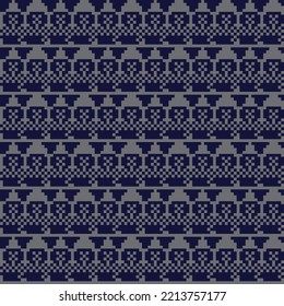 Christmas Snowman fair isle pattern design for fashion textiles, knitwear and graphics