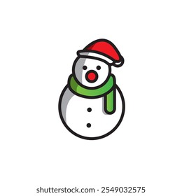 Christmas Snowman flat vector design