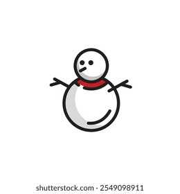 Christmas snowman flat vector design