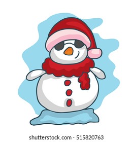 Christmas snowman funny collection stock
