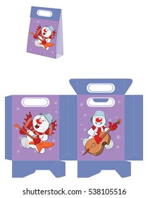 Christmas Snowman. Handbags Packages Pattern 