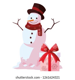 Christmas snowman icon