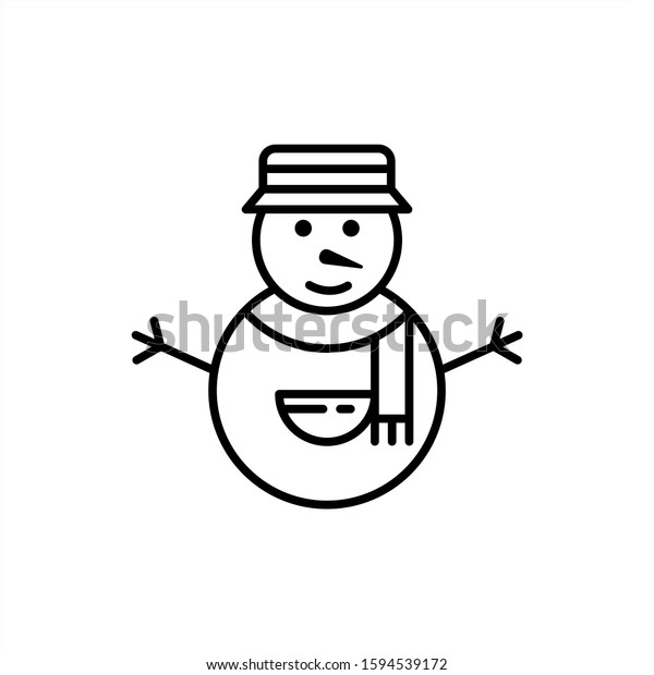 Christmas Snowman Icon Snowman Custom Face Stock Vector Royalty Free