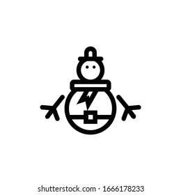 Christmas snowman icon isolated on white background.