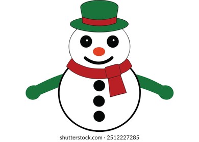 Christmas snowman icon isolated on white background