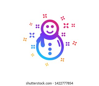Christmas snowman icon. New year sign. Winter holiday symbol. Dynamic shapes. Gradient design snowman icon. Classic style. Vector