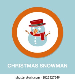 christmas snowman icon - simple, vector, icon for website design, mobile app, ui. Vector Illustration