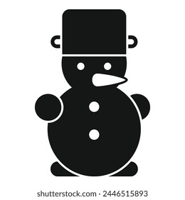 Weihnachtsmusiken Schneemann-Symbol einfache Vektorgrafik. Winterglückliches Neues Jahr. Gesicht komisch