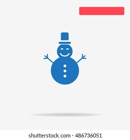 Christmas snowman icon. Vector concept illustration for design.
