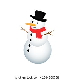 Christmas snowman icon vector illustration isolated on the white background