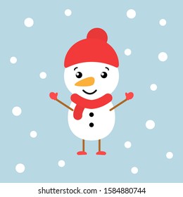 Christmas snowman icon vector illustration isolated on the white background