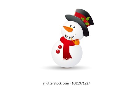 Christmas snowman icon vector image