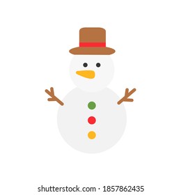 Christmas snowman icon. Vector winter illustration isolated on the white background