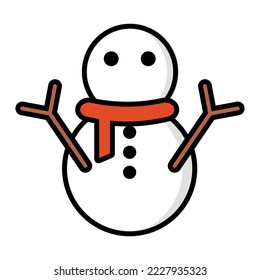 Icono de muñeco de nieve de Navidad. Invierno. Vector.