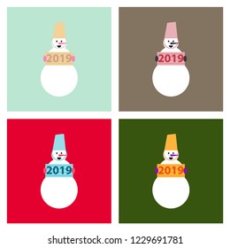 Christmas snowman isolated on background. Vector illustration
