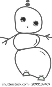Christmas snowman isolated on white background.