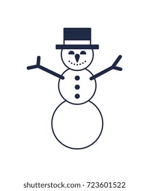 Christmas snowman isolated vector icon. Merry christmas and happy new year symbol illustration.