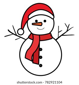 Christmas Snowman Kawaii Character Stock Vector (Royalty Free ...