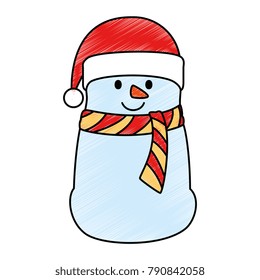 christmas snowman kawaii character