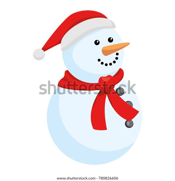 Christmas Snowman Kawaii Character Stock Vector Royalty Free