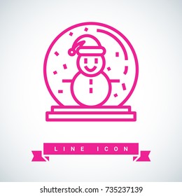 christmas snowman line vector icon