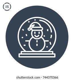 christmas snowman line vector icon