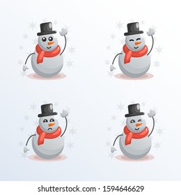 christmas snowman mascot design vector
