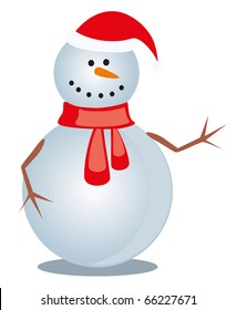 christmas snowman on white