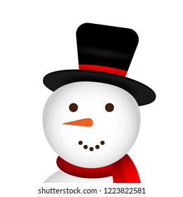 Christmas Snowman on white background