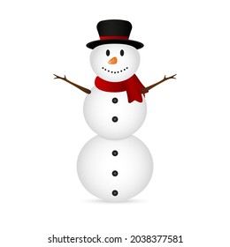 Christmas snowman on a white background. 