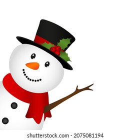 Christmas snowman on a white background. 
