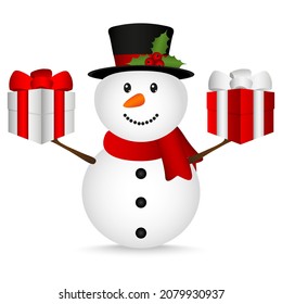 Christmas snowman on a white background. 