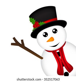 Christmas Snowman on white background