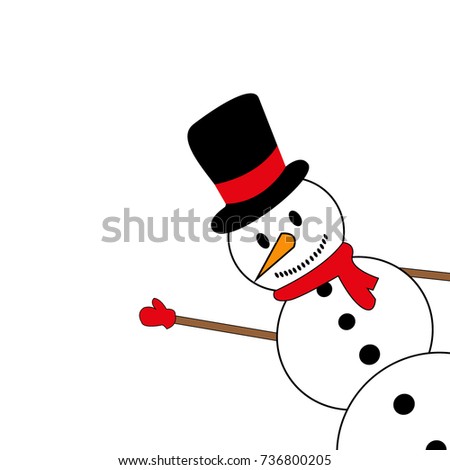Christmas Snowman on white background