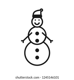 Christmas snowman outline icon