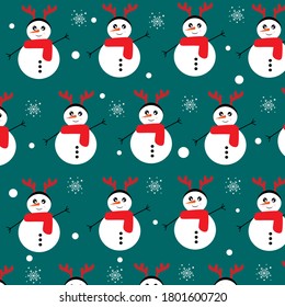 christmas snowman pattern vector illustration