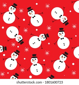 christmas snowman pattern vector illustration