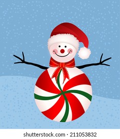  Christmas snowman with peppermint tummy 