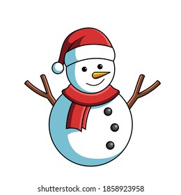 Christmas Snowman with Red Shawl