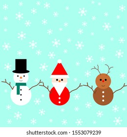 christmas snowman santa reindeer vector design