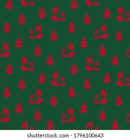 Christmas Snowman seamless pattern background for website graphics, fashion textile